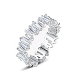 Broken Style Full Eternity Wedding Band Featuring Tapered Baguettes Set in Sterling Silver WB002