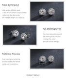 4mm .50 Carat Round Petite Halo Earring Studs Sterling Silver EAR004