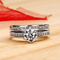 1.5ct Classic Round Wedding Set Featuring a 6 Prong Setting for the Center Stone with Channel Set Side Stones WS026