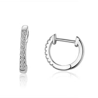 Petite Prong SetHuggie Hoop Earrings, Hinged Back, Sterling Silver, Available in Yellow, White and Rose Gold EAR009