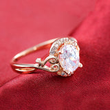Pear Cut Halo Style Engagement Ring Adorned with Intricate Heat Shaped Detailing, Rose Gold Color Plated Eng072