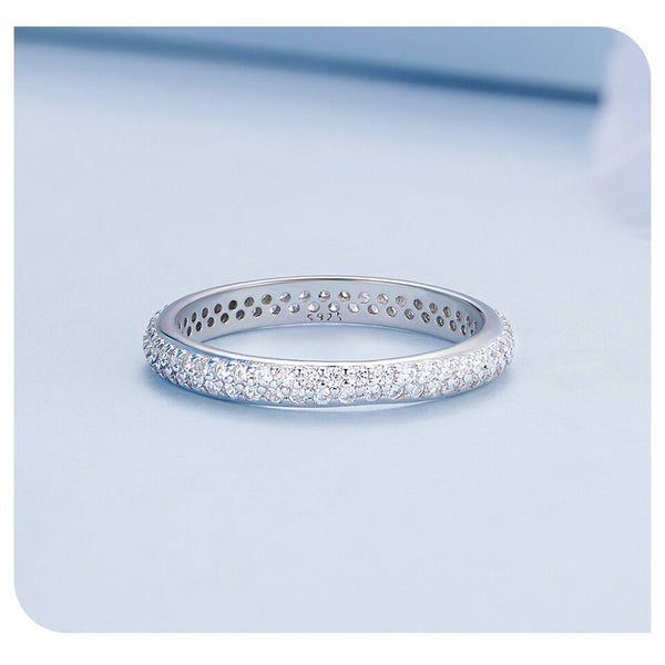 Micro pave eternity band