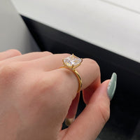 4 Carat Radiant Cut Solitaire Engagement Ring Featuring a Hidden Halo Set In Sterling Silver, Gold or Silver Plated Eng084