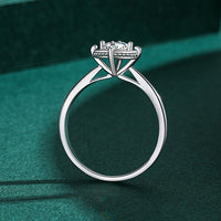 4.5mm Round Modern Style Halo Engagement Ring with Milgrain Accent and Armistice Basket Set in .925 Sterling Silver Eng039