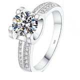 1.25 Carat Round Modern Style Engagement Ring with Channel Set Side Stones Eng021 in Stock