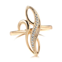 Art Nouveau Style Right Hand Ring Featuring Prong Set Stones and Milgrain Accents Plated in Rose Gold RHR002 In Stock