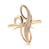 Art Nouveau Style Right Hand Ring Featuring Prong Set Stones and Milgrain Accents Plated in Rose Gold RHR002 In Stock