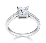 5mm Princess Cathedral Engagement Ring with Channel Set Side Stones Eng003 In Stock
