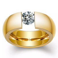 1 Carat Modern Tension Set Engagement Ring in Stainless Steel with Rhodium or Yellow Gold Plating Eng029