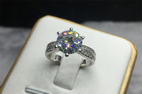 3 Carat Round Engagement Ring with Double Row of Bead Set Side Stones Eng060 In Stock