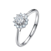 2 Carat Round Cathedral Engagement Ring with Vintage Floral Halo Design in Sterling Silver Eng053 In Stock