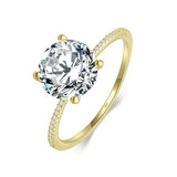 Lovely 3 Carat Hearts and Arrow Round Engagement Ring with Pave Set Side Stones in White or Yellow Color Eng015
