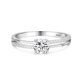 .5 Carat Round Engagement Ring with Split Shank Band and Alternating Side Stones Eng043