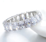 5x3mm Oval Eternity Band with Solid Sterling Silver Mounting Available in Sizes 5-8 Wed002