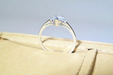 1 Carat Heart Cut Engagement Three Stone Ring with Round Side Stones in Solid Sterling Silver.  ENG007