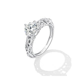 1.25 carat Exquisite Antique Style Solitaire Engagement Ring with Milgrain Set in Stamped .925 Sterling Silver Eng018