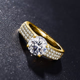 2 Carat Round Engagement Ring with a Pave Style Band and U Prong Center Stone Setting Eng058 In Stock