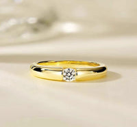 tension yellow gold plated modern ring 
