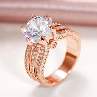 4 Carat Engagement Ring with Pave Set Side Stones and a Surprise Diamond Eng009