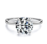 9mm Round Brilliant Cut Solitaire Engagement Ring with Petite Band. Sool003 In Stock