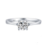 .75ct Carat Round Solitaire Engagement Ring with Heart Shaped Prongs Set in Sterling Silver Eng033