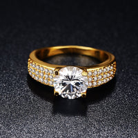 2 Carat Round Engagement Ring with a Pave Style Band and U Prong Center Stone Setting Eng058 In Stock
