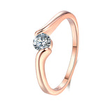 4mm .25 Carat Round Tension Set Modern Engagement Promise Ring in Rose, White, Yellow Gold Sol004