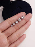 Round Brilliant Cubic Zirconium 4 Prong Martini Stud Earrings with Tension Clasp, available in Multiple Stone Sizes Ear002