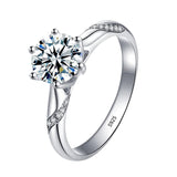 .75 Carat Round Engagement Ring with Pave Side Inset Stones Set in Sterling Silver Eng026
