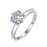 1.0 Carat Knife Edge Round Solitaire Engagement Ring Sterling Eng035